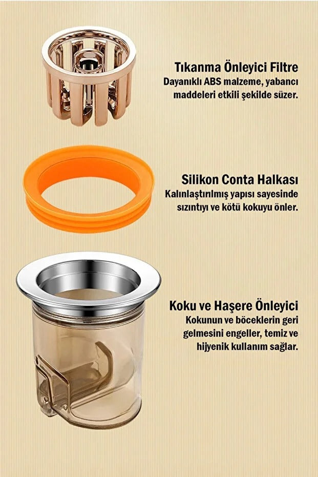 Orvexa™Koku Önleyici Çekvalfli Lavabo Banyo Gider Adaptörü Geri Akış ve Haşere Engelleyici